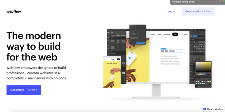 Webflow landing page