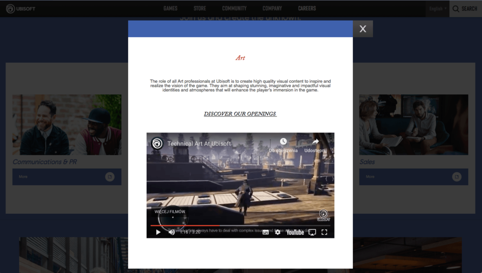 Ubisoft landing page