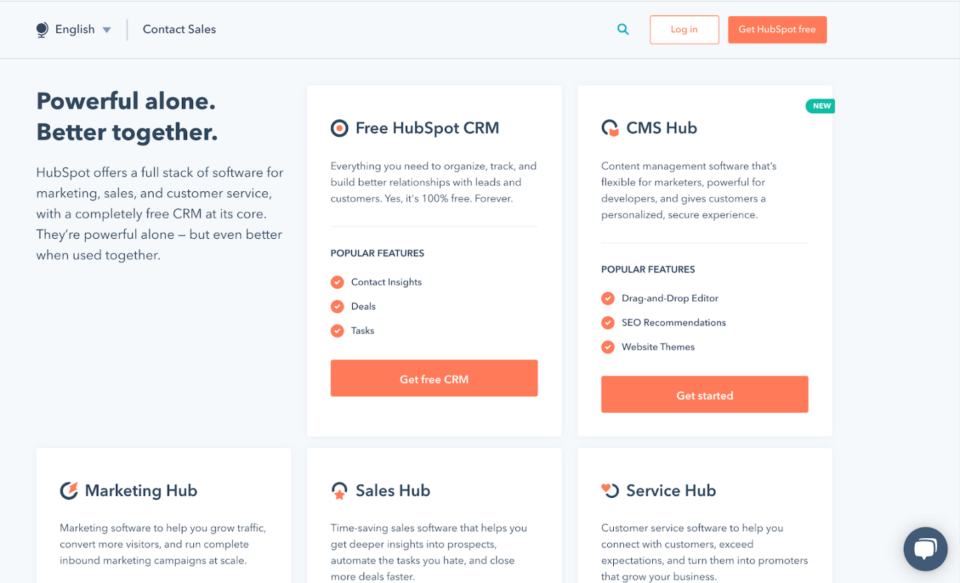 HubSpot landing page