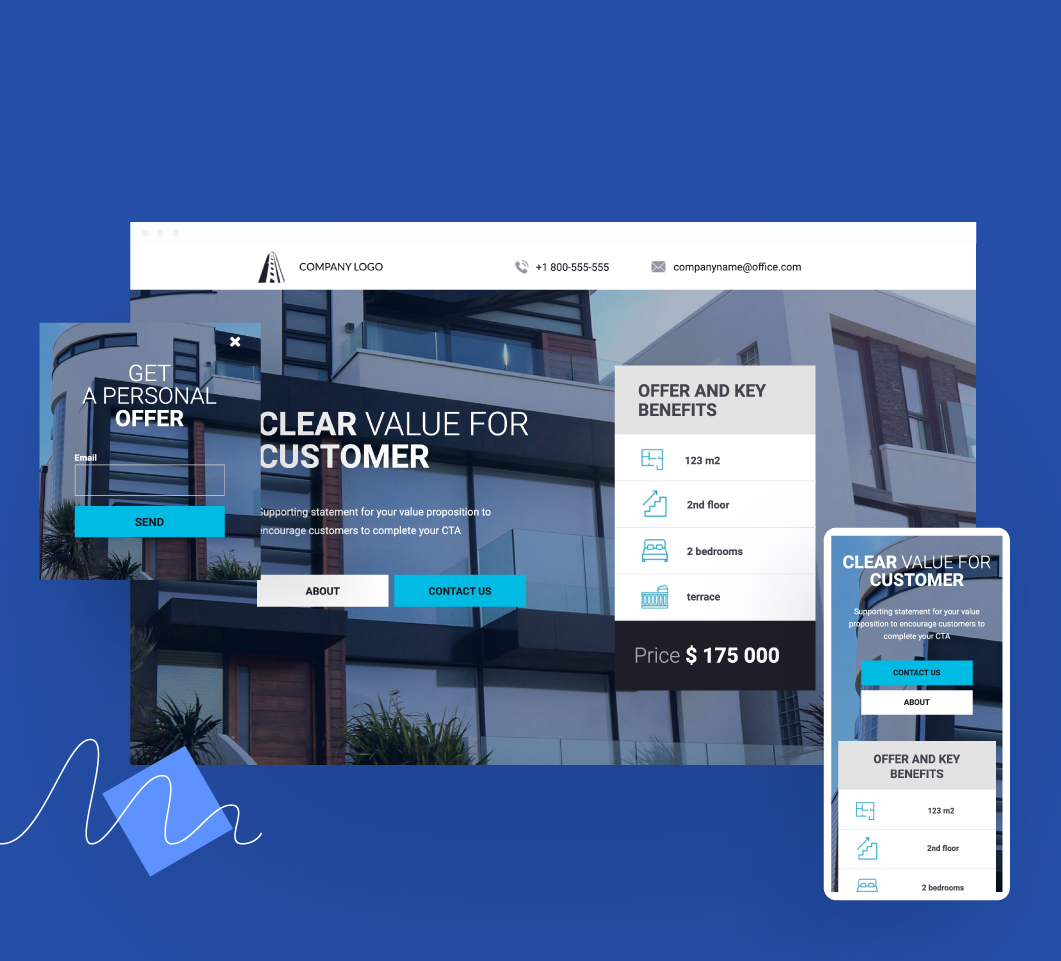 Real estate landing page templates cover