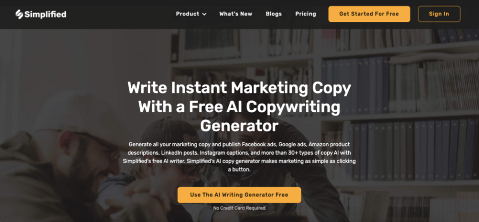 Simplified landing page