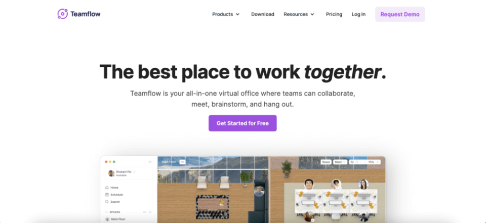 Teamflow landing page