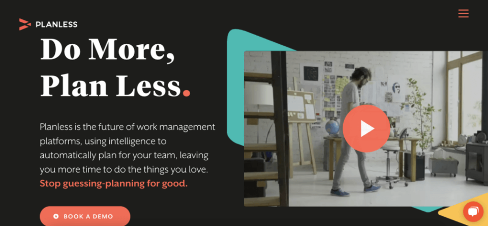 Planless landing page