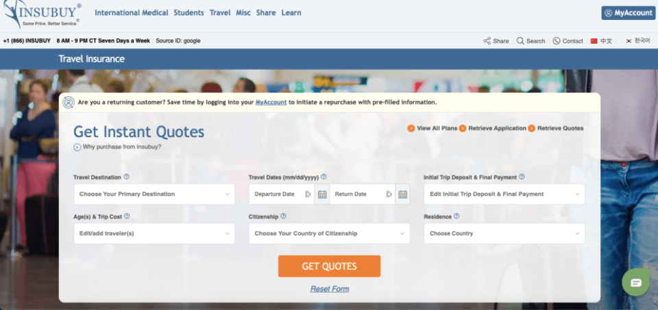 A landing page made by Insubuy