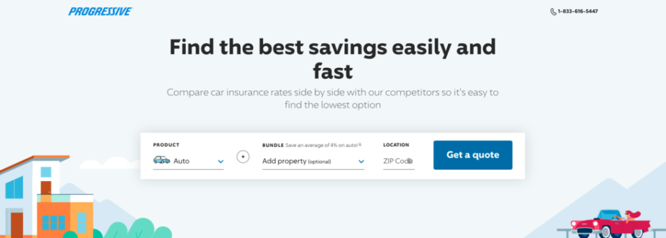 Progressive landing page
