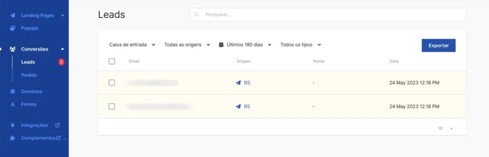 painel de leads
